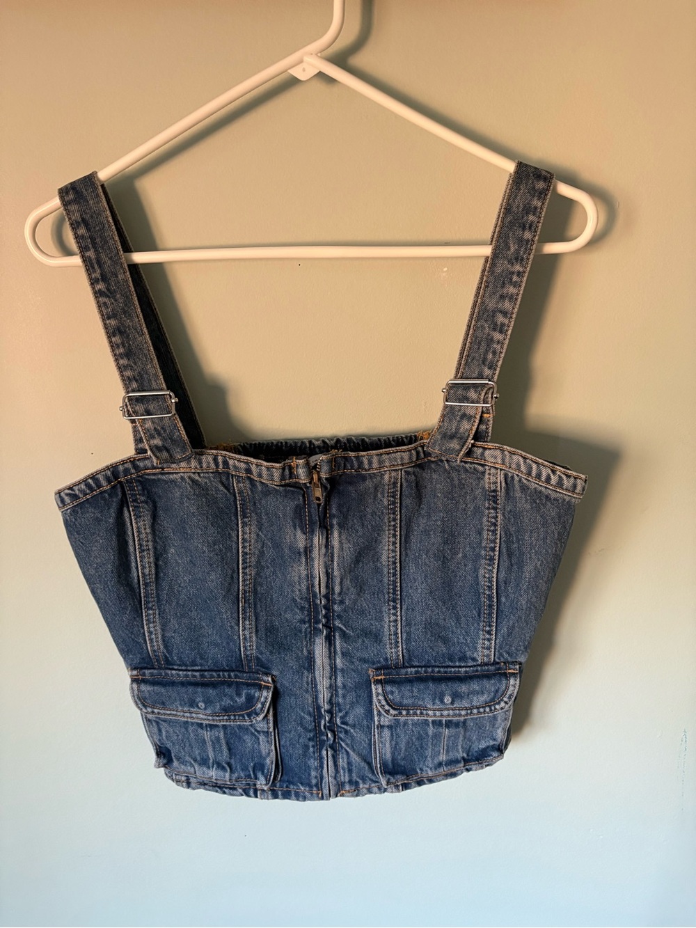 Zara Medium Blue Denim Jeans with Contrast Stitching